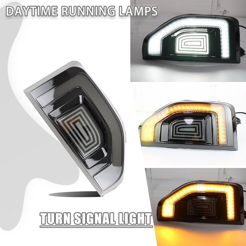 ZDEERAOTO LED Front Side Marker Light DRL Amber Sequential Turn Signal Lamp 2 in 1 Function Feature Kit for Ford Maverick 2022 2023 2024 2025 Fender Trim Rocker Panel OEM Trim Accessories - Image 2